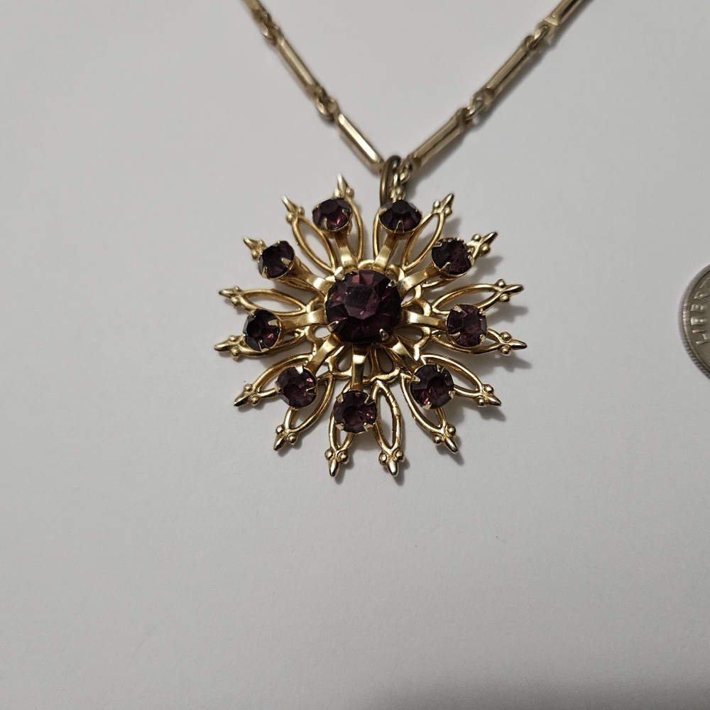 Vintage Ruby Rhinestone Brooch